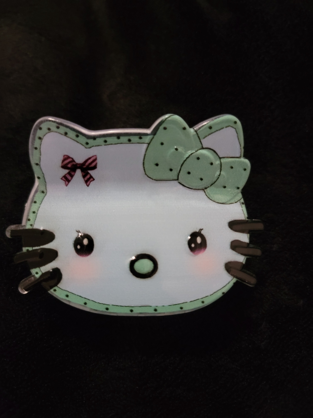 Cute Cat Hair Clip with Mint Green Bow